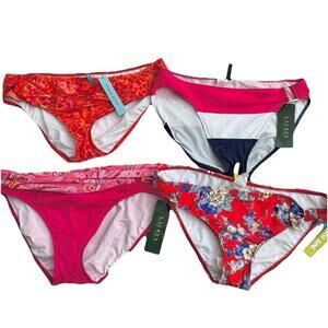Lot Of 4 New  Swimsuit Bikini Bottoms Sz Womens L Large Melani Ralph Lauren